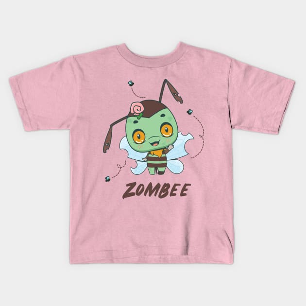 Zombee pun design Kids T-Shirt by GazingNeko